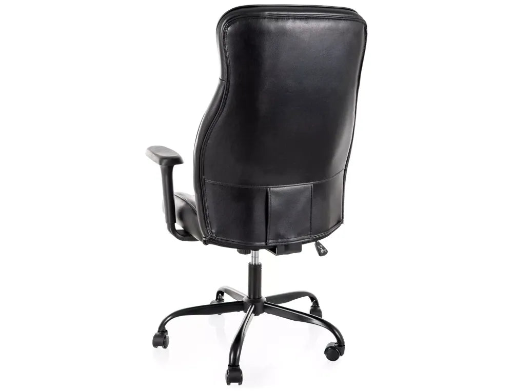 Scaun de birou din Piele ecologica Negru si Metal Negru H112-122xL70xA69cm Q-093