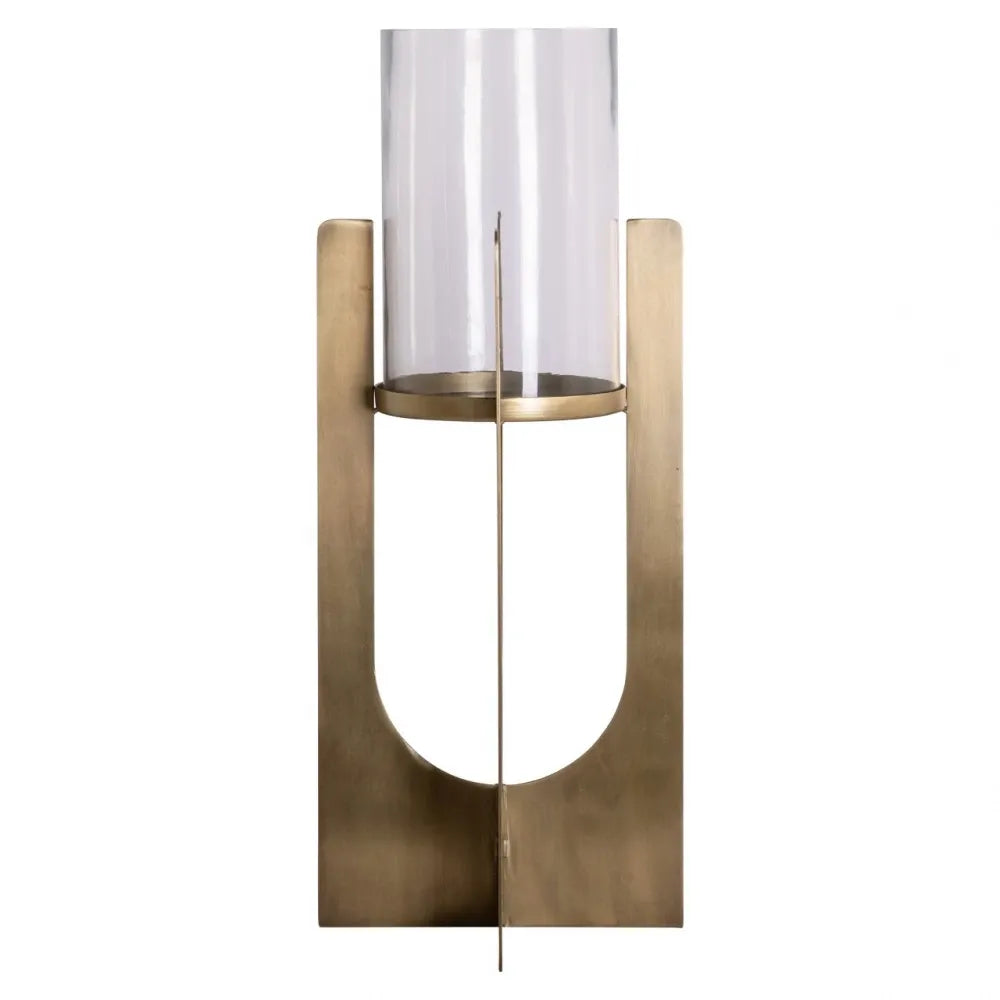Suport lumanare din Metal/Sticla Auriu D19.5xH48cm Dalou L Richmond Interiors