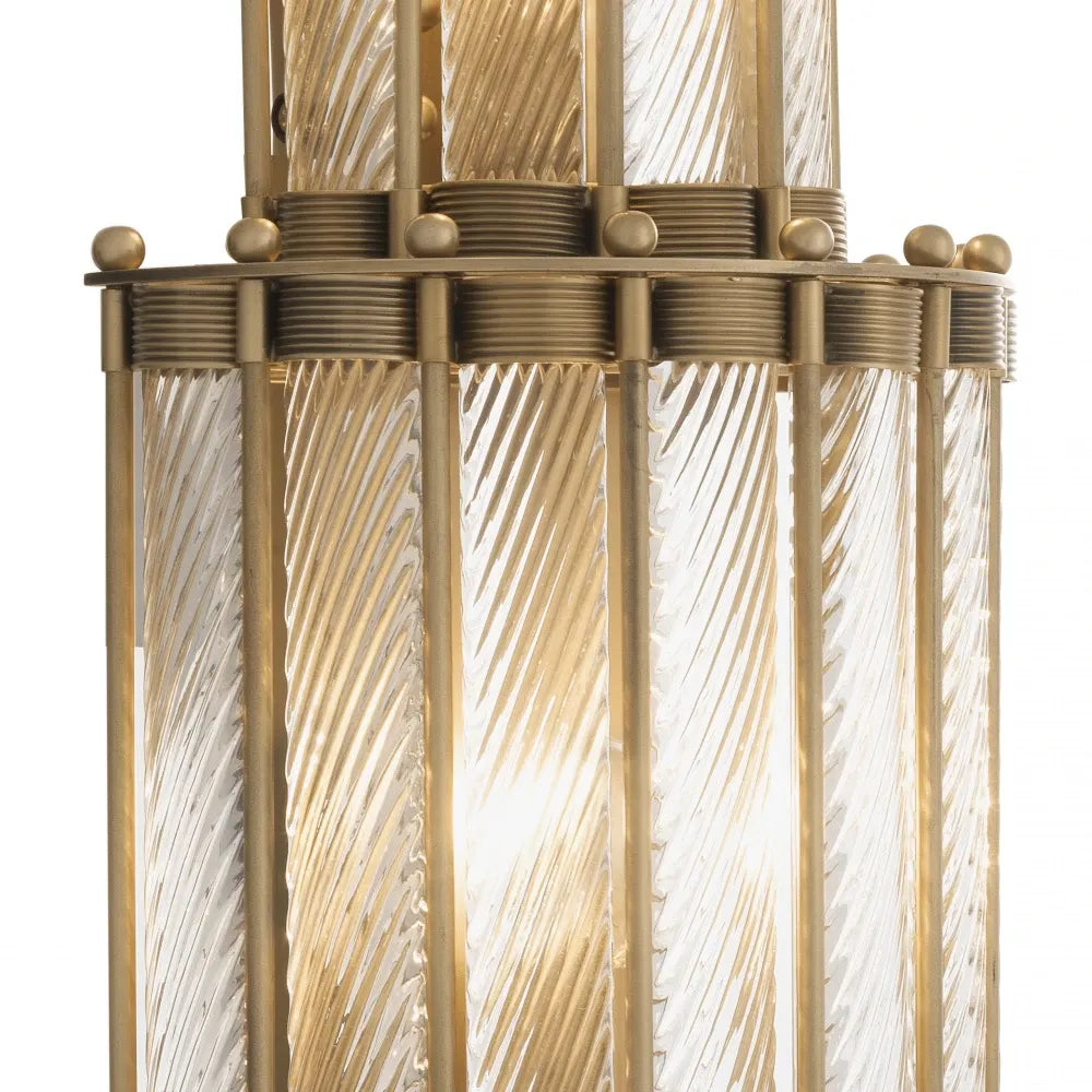 Aplica de perete din Metal Alama si Sticla Transparent H65xL22.5cm Tiziano XL Eichholtz