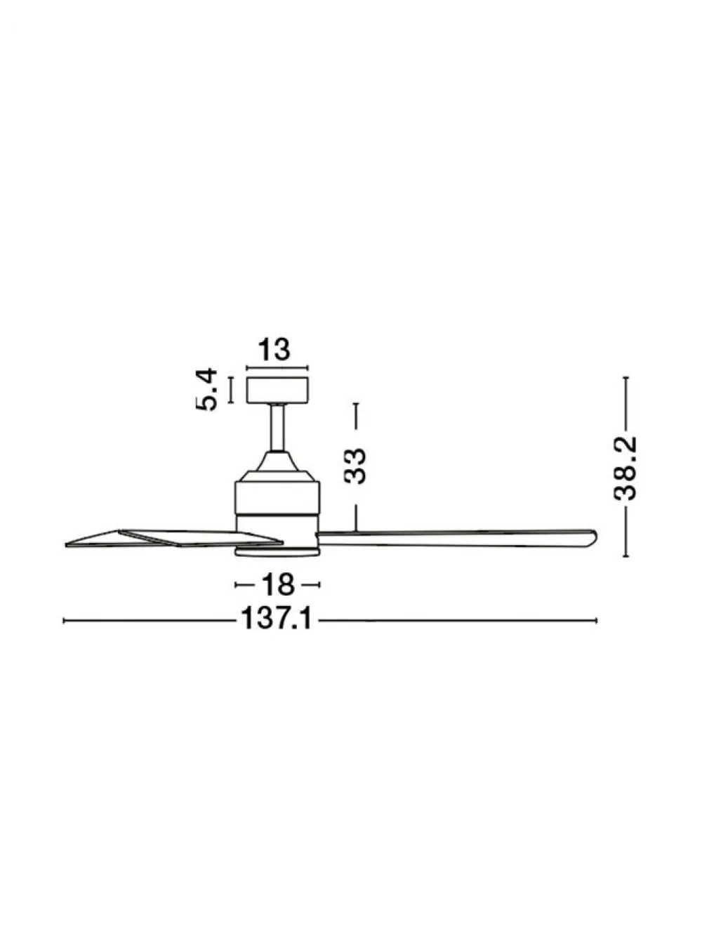 Ventilator din Aluminiu Alb H38.2xL137.1cm IP20 AXEL