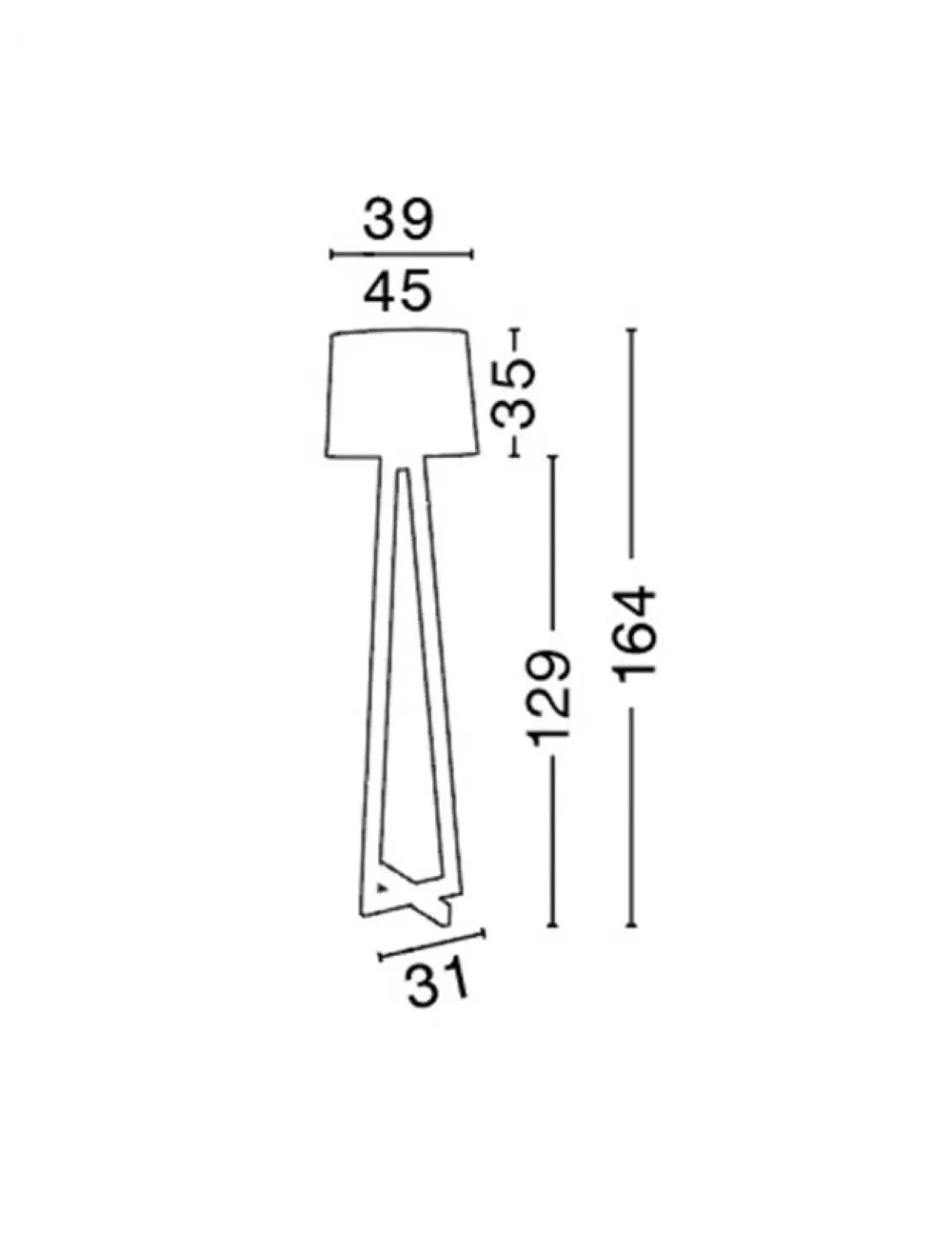 Lampa de podea structura din Lemn Maro si abajur din Textil Alb H164xL31cm IP20 ALMA