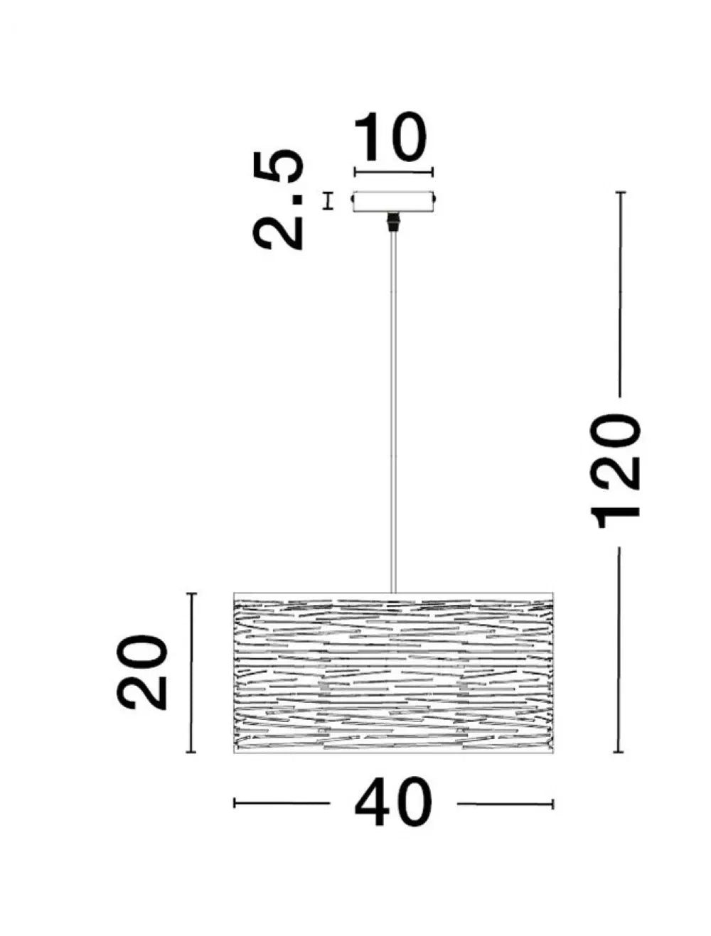 Pendul din Metal Negru H120xL40cm IP20 ZANE
