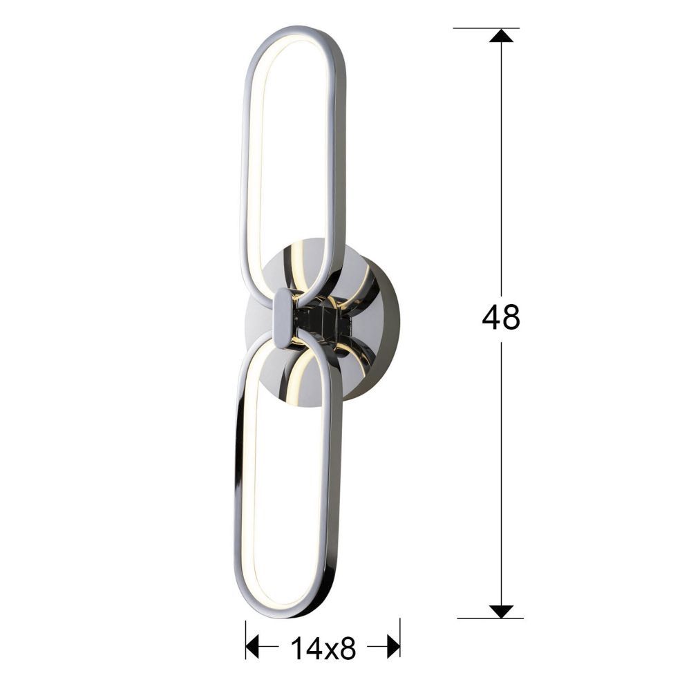 Aplica de perete reglabila din Metal Argintiu cu LED L50x8xH13cm Colette