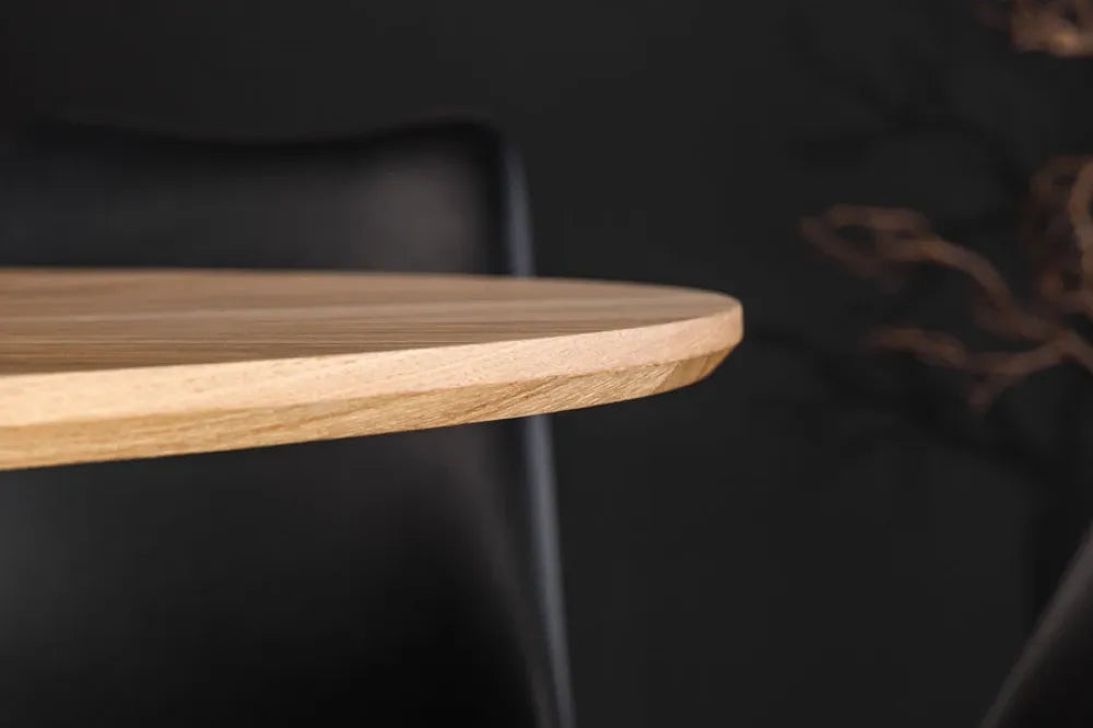 Masa din MDF/Furnir de stejar Maro deschis si Metal Negru D120xH75cm ATELIER