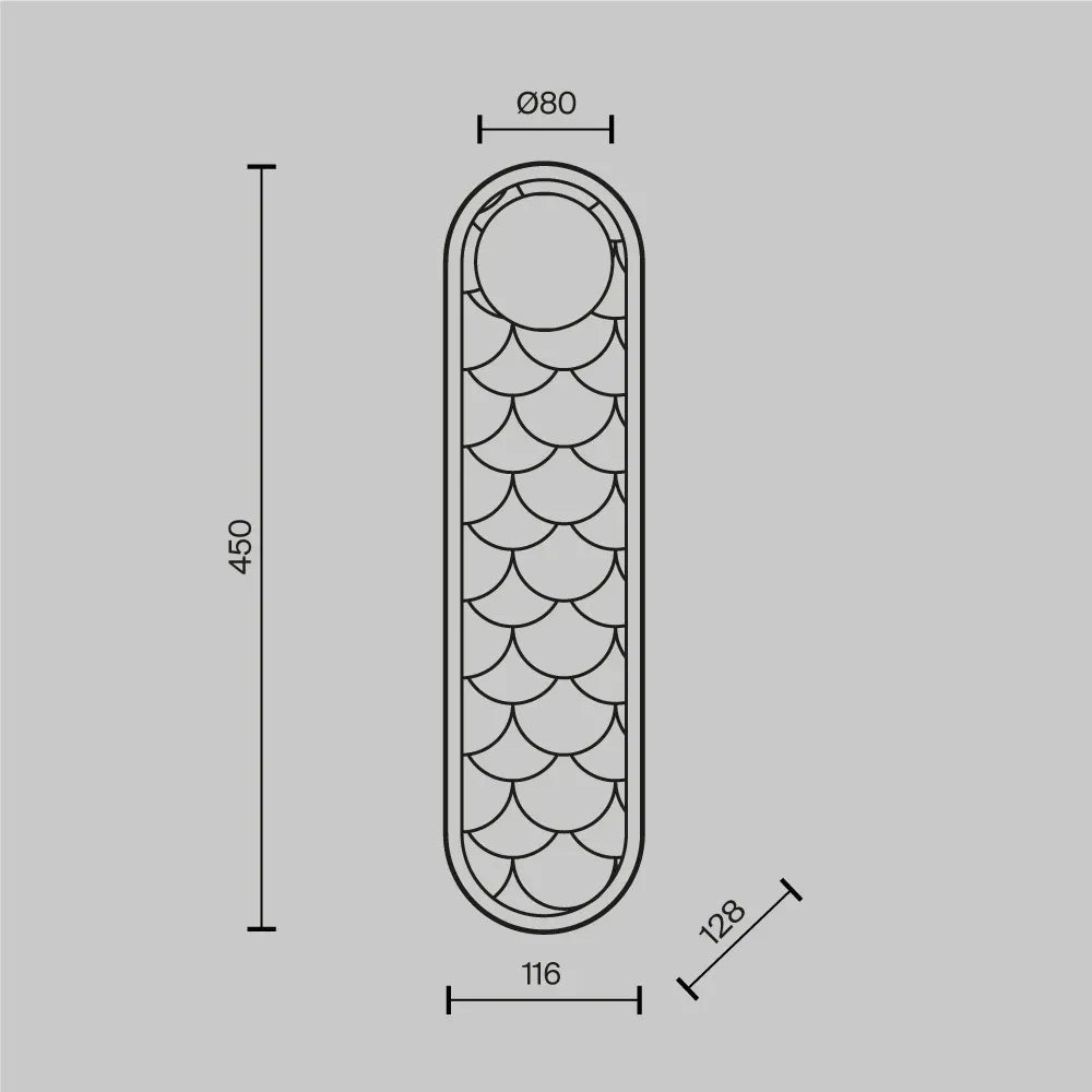 Aplica de perete din Aluminiu Alama si Sticla Alb H45xL12.8cm Blink