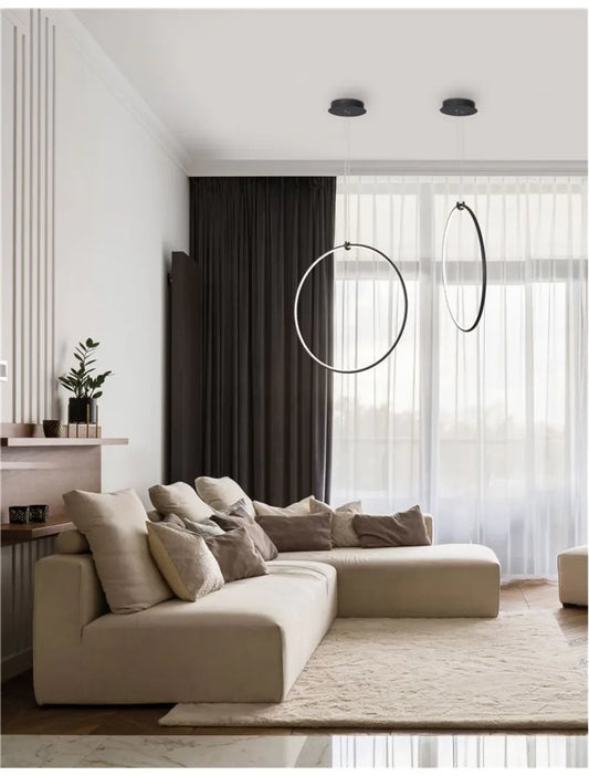 Pendul din Aluminiu Negru H120xL68cm IP20 27W 1603lm 3000k RING