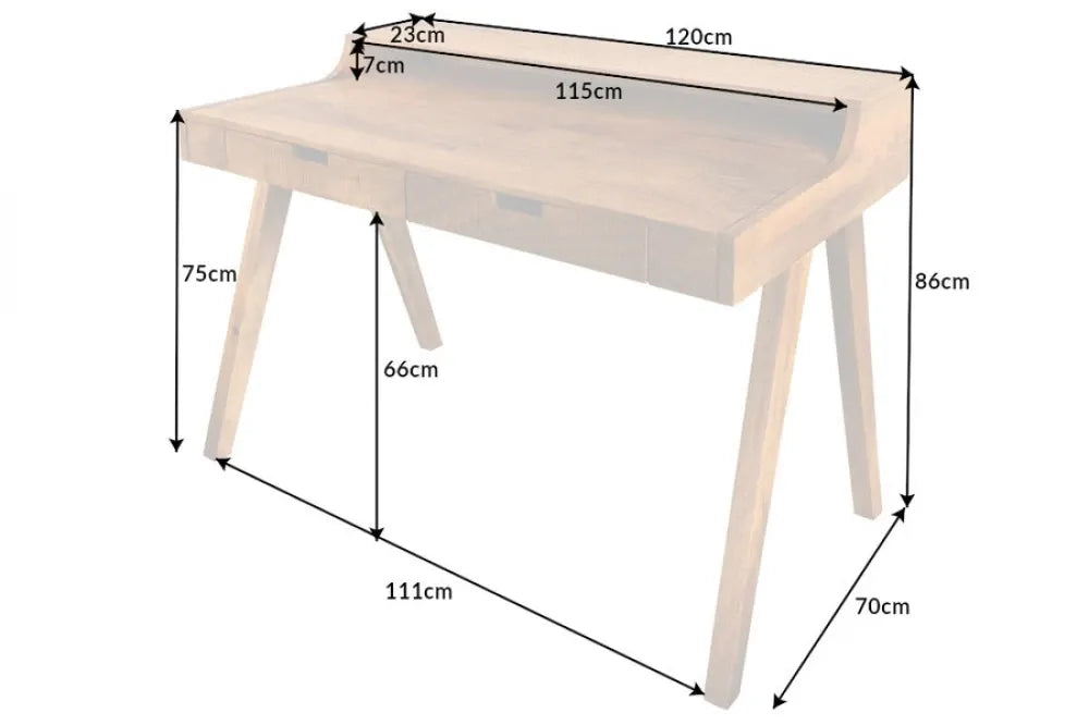 Birou din Lemn de mango Maro L120xH86cm MONSOON