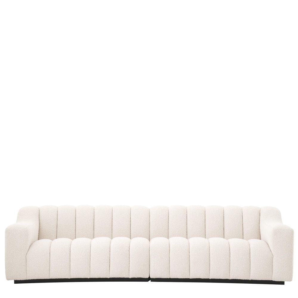 Canapea fixa Kelly L Eichholtz tapitata cu Stofa boucle Crem L300cm
