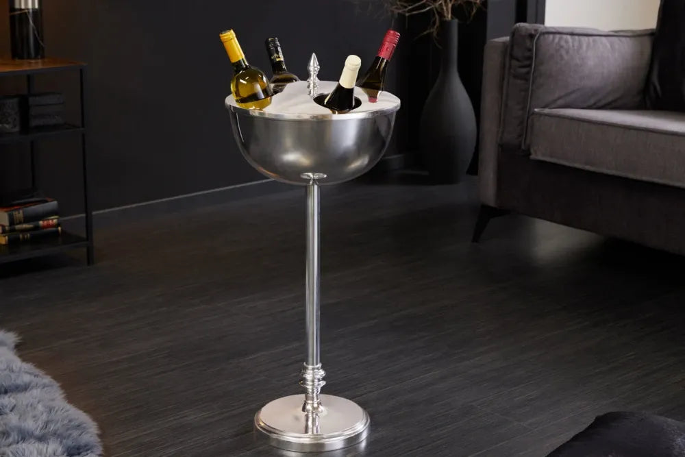 Frapiera inalta din Metal Argintiu H81xD34cm Vino