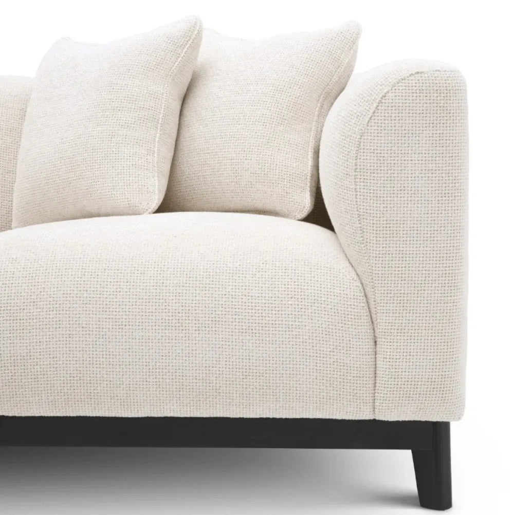 Coltar orientare stanga tapitat cu Stofa Lyssa Alb L163xAxH72cm Corso Lounge left Eichholtz