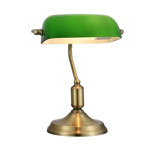 Veioza din Sticla si Metal Verde/Auriu L26xH36cm Kiwi