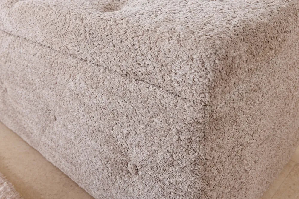 Bancheta cu spatiu de depozitare din Stofa boucle Grej H40xL140cm Extravagancia
