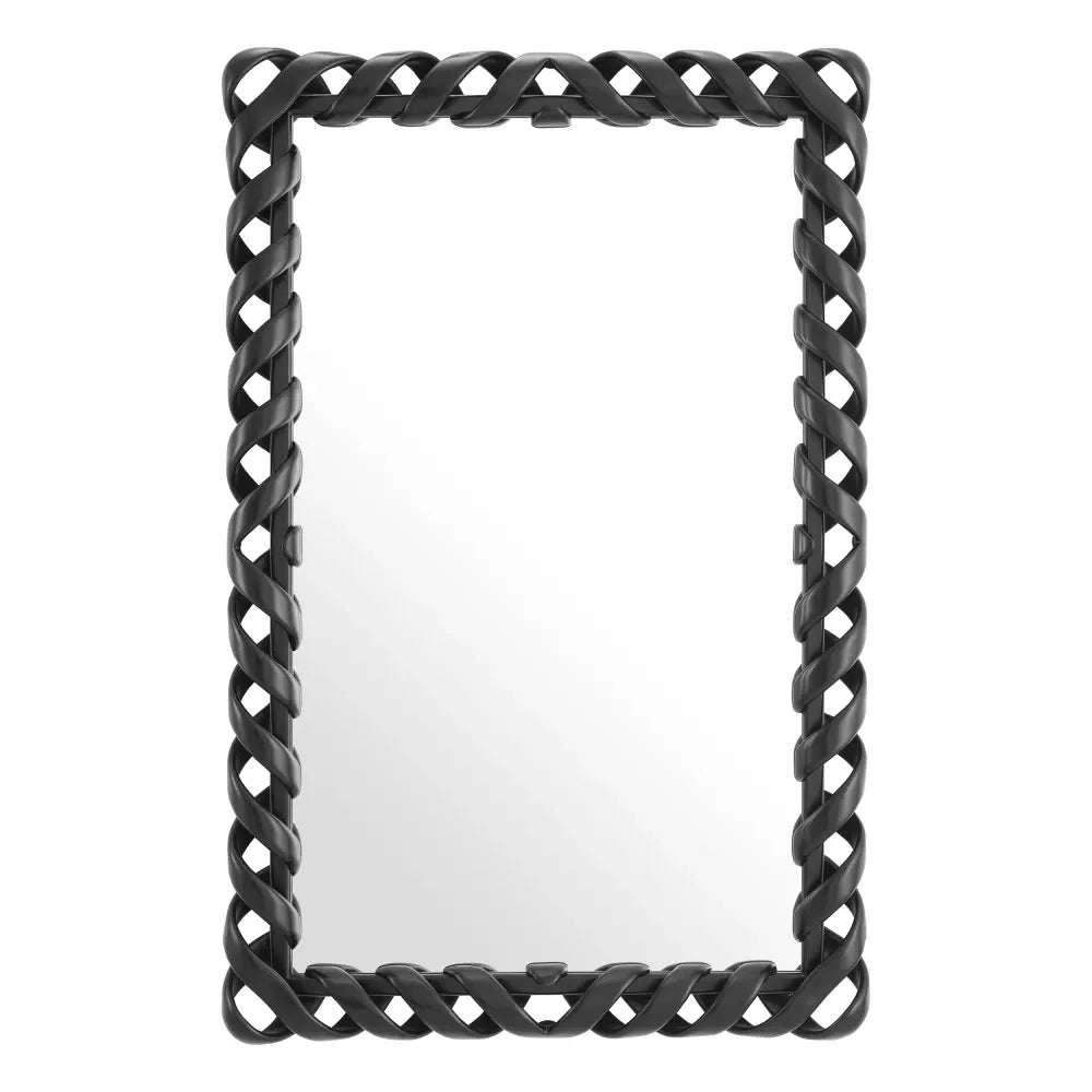 Oglinda cu rama din Lemn/Metal Negru L93xH141cm Casone Eichholtz