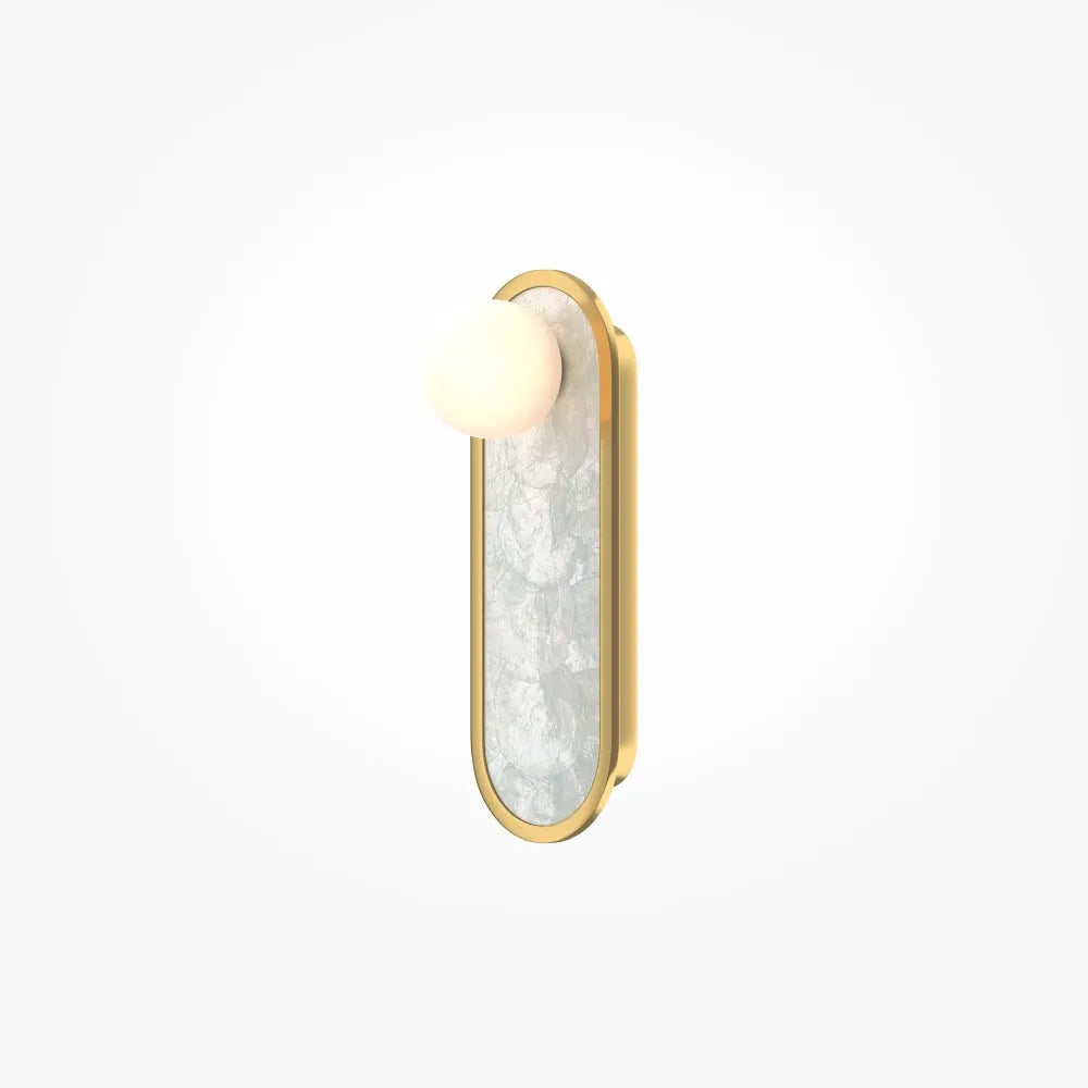 Aplica de perete din Aluminiu Alama si Sticla Alb H33xL12.8cm Blink