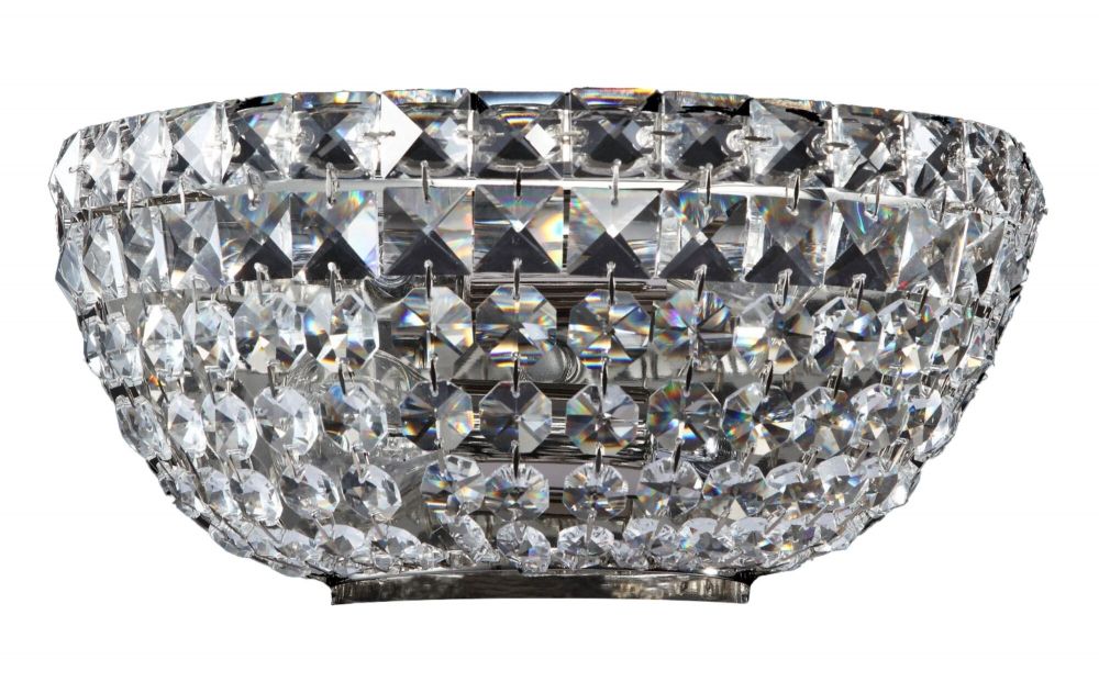 Aplica de perete din Cristal Transparent cu 2 becuri L26x15xH13cm Basfor