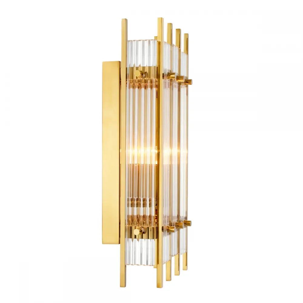 Aplica de perete din Metal Auriu si Sticla Transparent H42xL23cm Sparks S Eichholtz