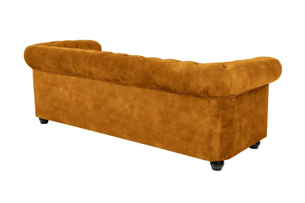Canapea tapitata cu Catifea Galben mustar L205cm CHESTERFIELD