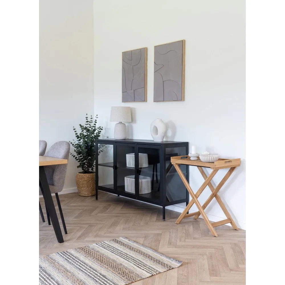 Veioza din Ceramica Bej si Textil Bej H46xD30cm Croft