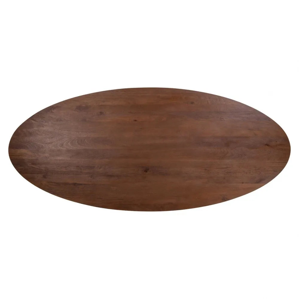 Masa ovala din Metal Negru si Lemn de mango Maro L280xH76cm Stafford Richmond interiors