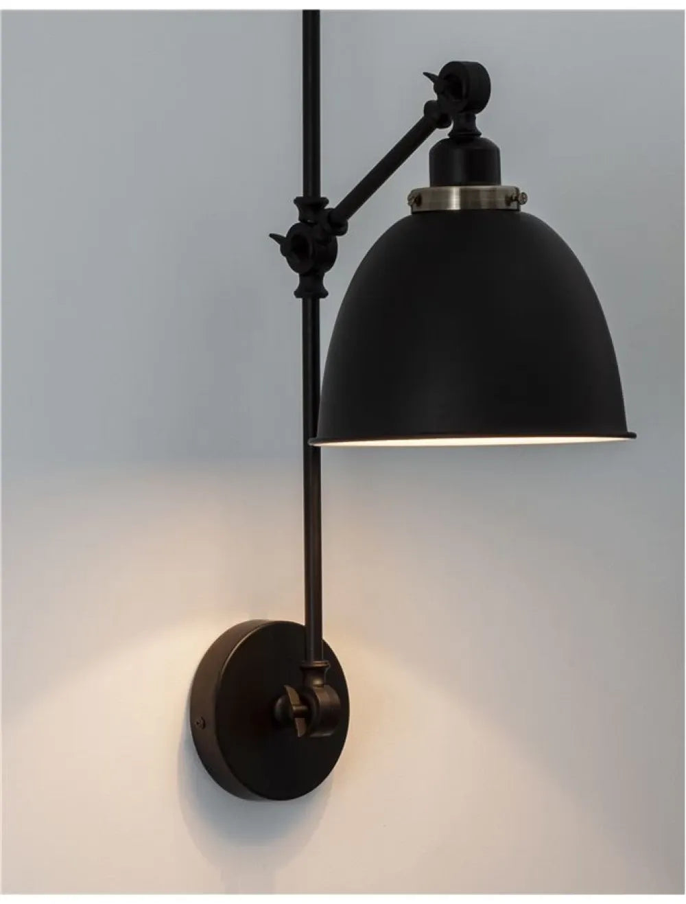 Aplica de perete structura din Metal Negru si abajur din Metal Negru H44xL16cm IP20 VIRGO