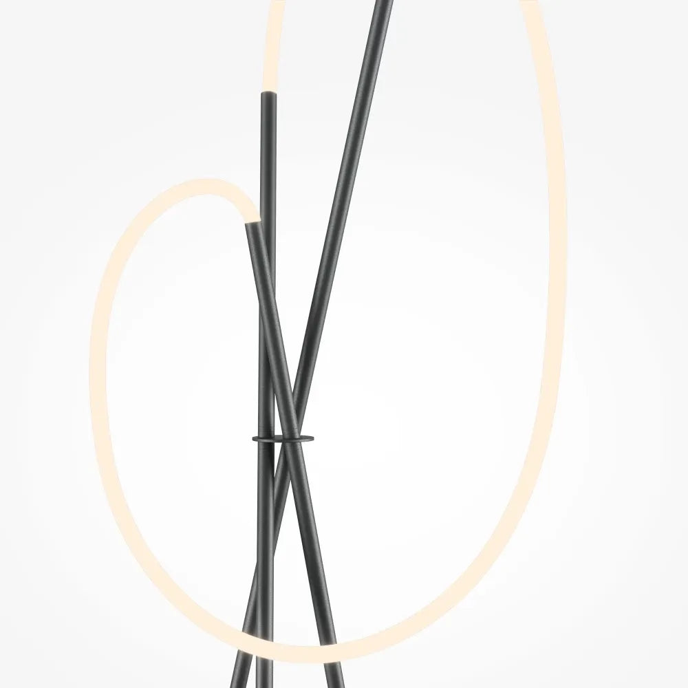 Lampa podea din Aluminiu Negru si Silicon Alb H162xL45cm Crochet