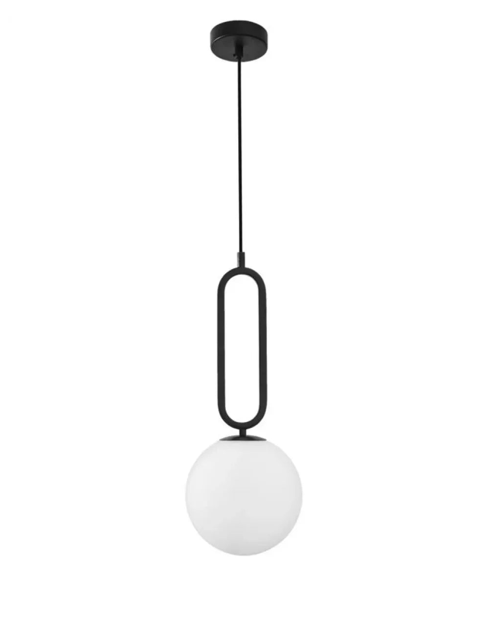Pendul structura din Metal Negru si abajur din Sticla Alb H120xL20cm IP20 GRUS