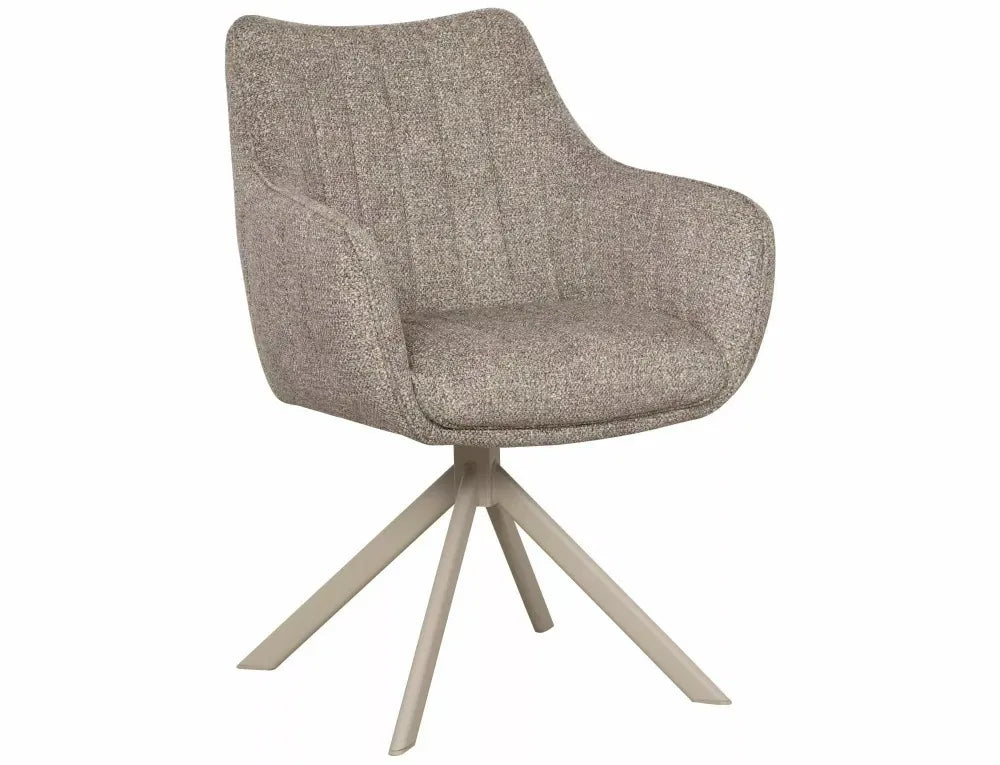 Scaun rotativ din Stofa Leo Maro si Metal Bej H86xL61xA58cm Azalia