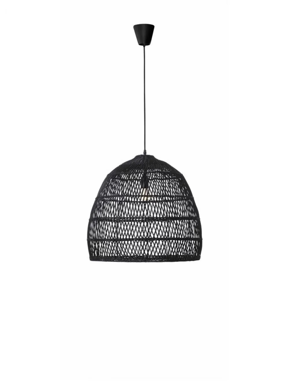 Pendul structura din Metal Negru si abajur din Ratan Negru H250xL53cm IP20 DESTIN