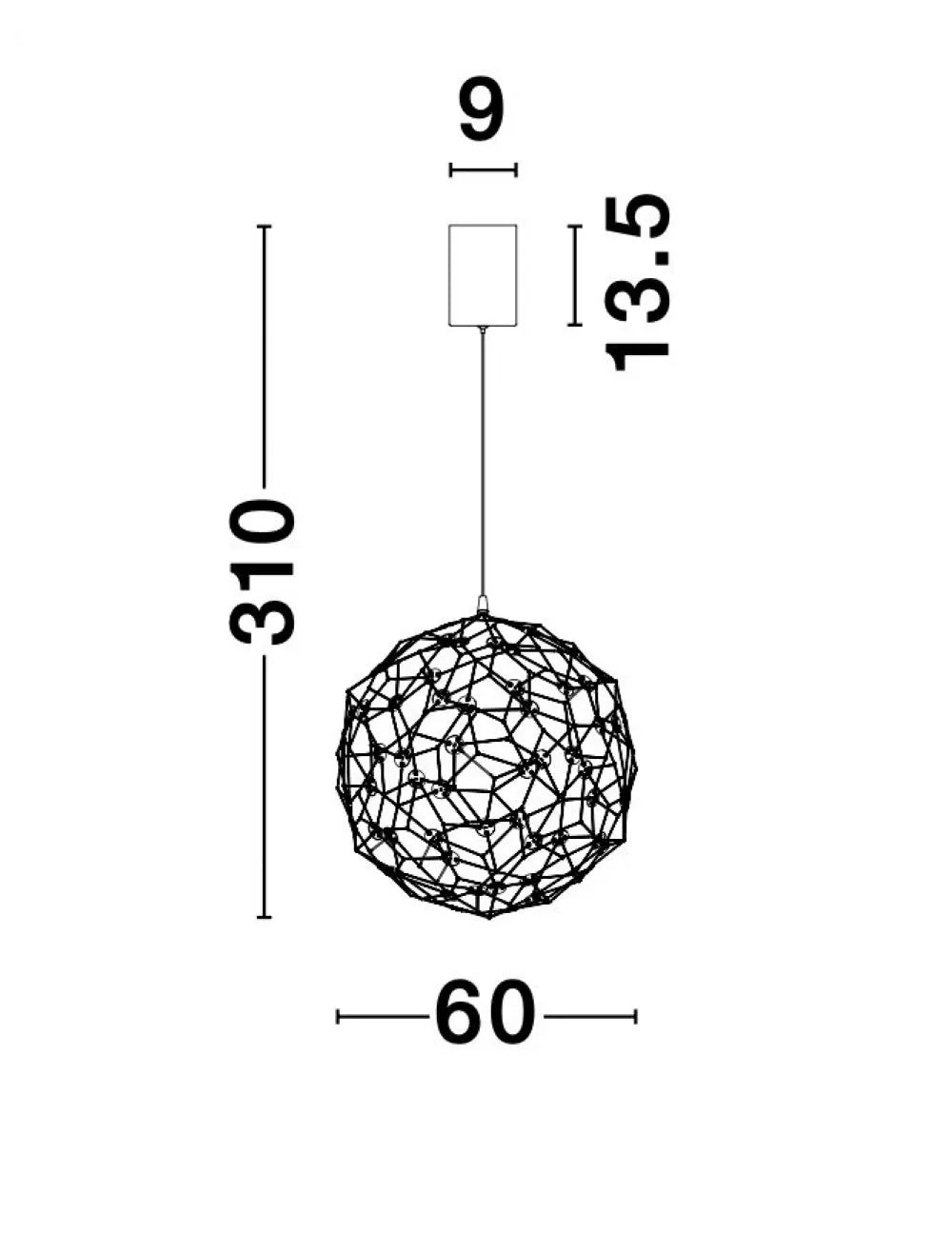 Pendul din Metal Auriu H310xL60cm IP20 21W 2651lm 3000k SOLE