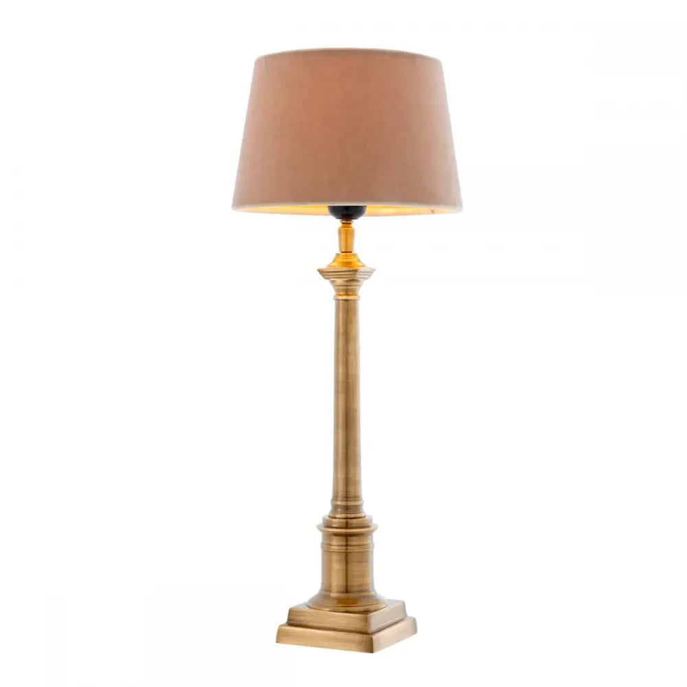 Veioza din Metal Alama si Catifea Bej H53xD20cm Cologne S Eichholtz