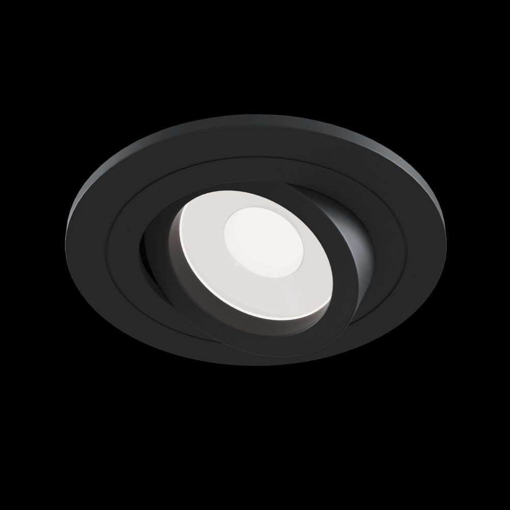 Spot incastra din Aluminiu Negru D10xH6cm Atom