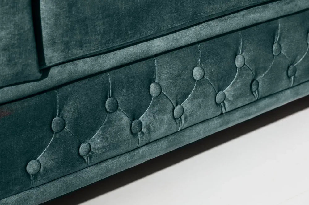 Canapea 3 locuri tapitat cu Catifea Turcoaz L205cm Chesterfield