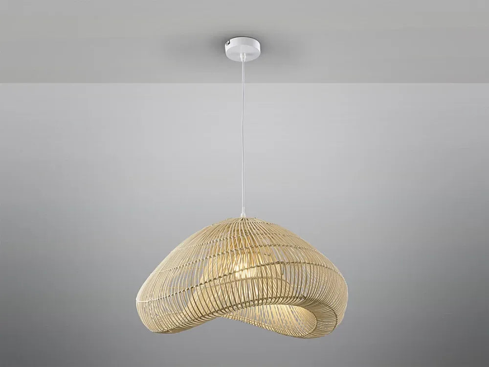 Pendul din Metal Alb si Ratan Bej H240xL55cm Sabah