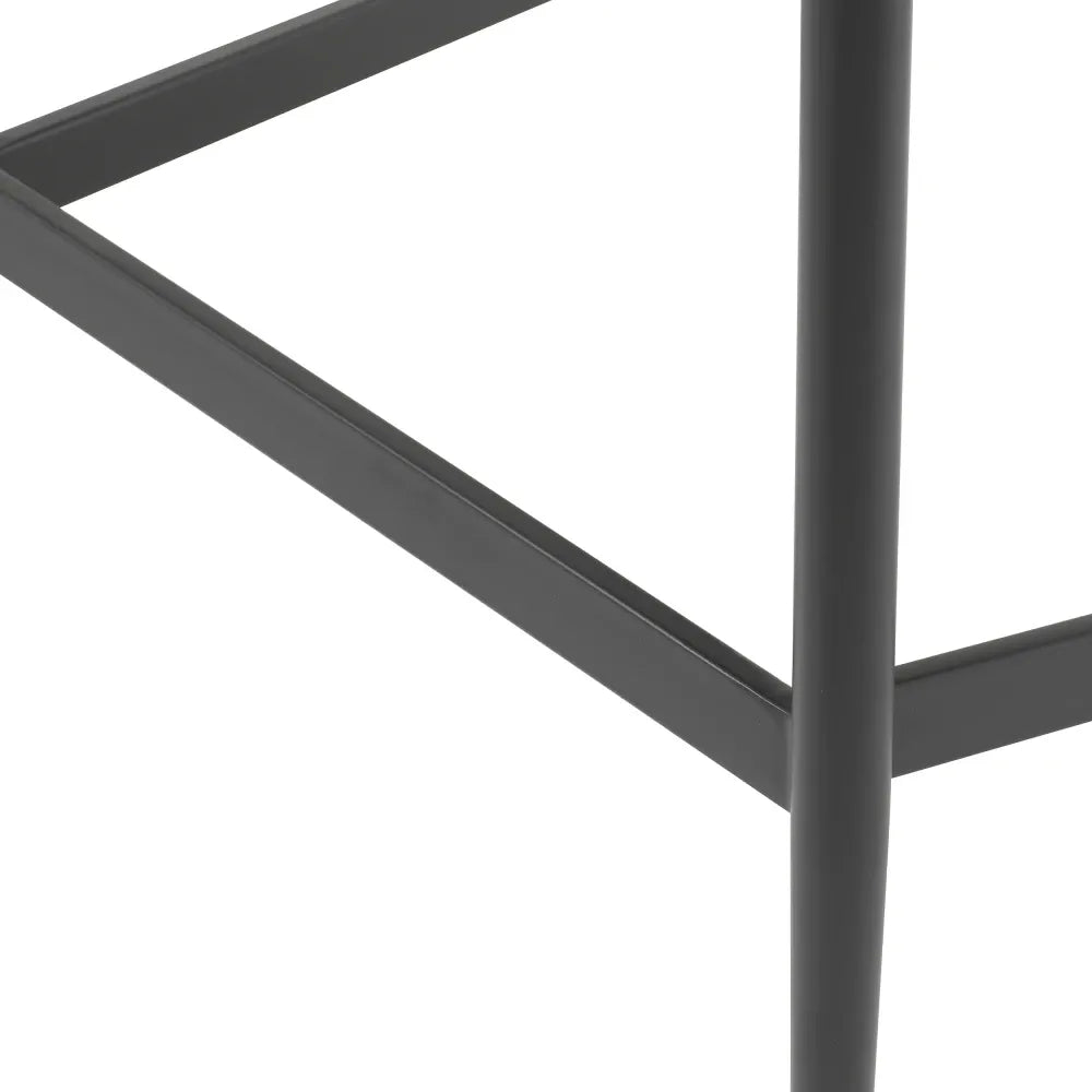 Scaun de bar tapitat cu Stofa Negru/Alb L59xA57xH102cm Folsom Eichholtz