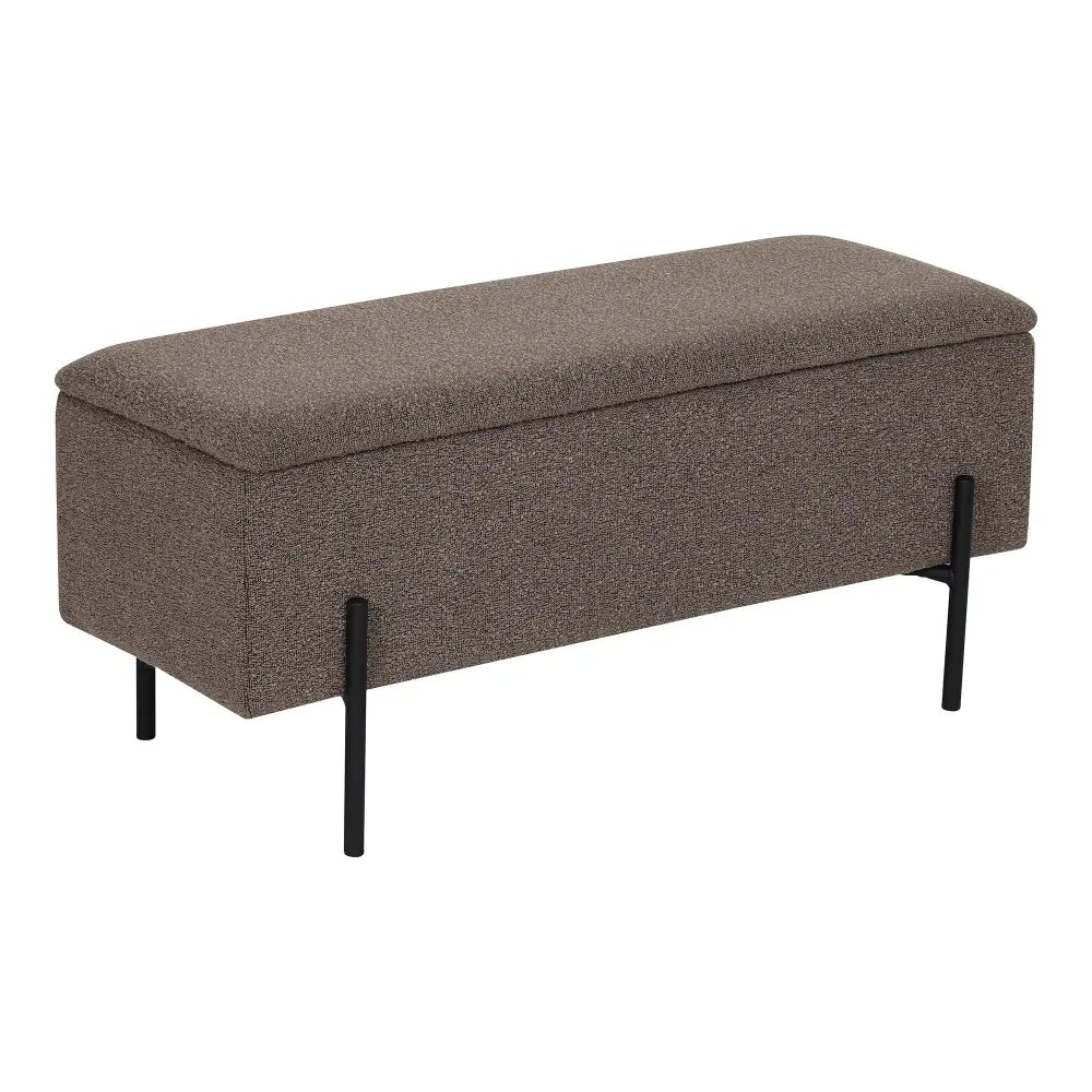 Bancheta din Stofa boucle Maro si Metal Negru L36.5xH43cm Watford