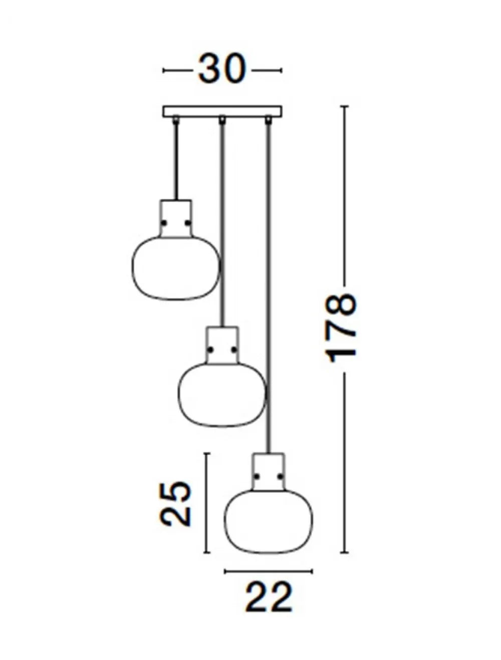 Lustra structura din Metal Alama si abajur din Sticla Transparent H178xL30cm IP20 CINZIA
