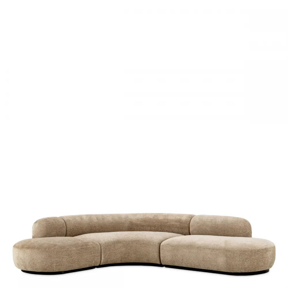 Canapea fixa de 3 locuri tapitata cu Stofa Lyssa Bej L300x257cm Bjorn L Eichholtz