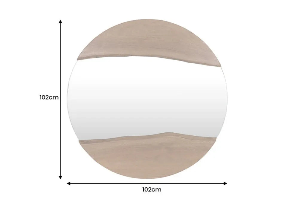 Oglinda cu rama din Lemn de salcam Maro L102xH102cm LIVING EDGE