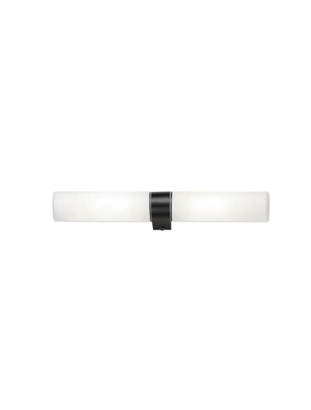 Aplica de perete structura din Aluminiu Negru si abajur din Sticla Alb H5xL40cm IP44 CORB