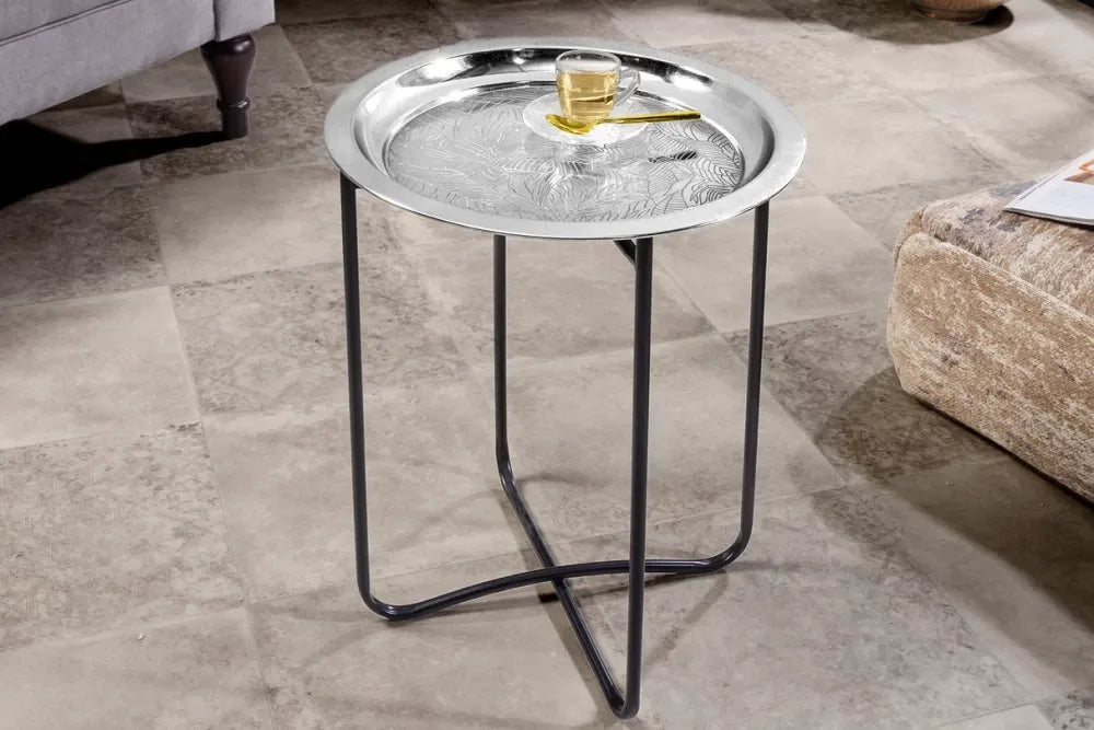 Masuta laterala din Metal Negru L40xH49cm Casablanca