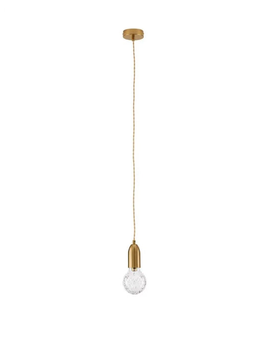 Pendul structura din Metal Alama si abajur din Sticla Transparent H120xL9.5cm IP20 VEDA