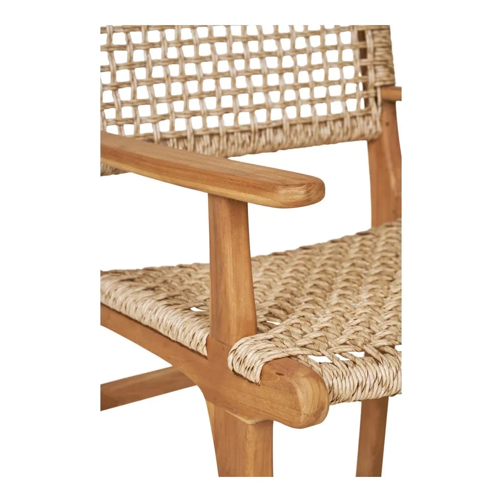Scaun de exterior din Lemn de tec Maro si Ratan Maro H90xL57xA56cm Derby