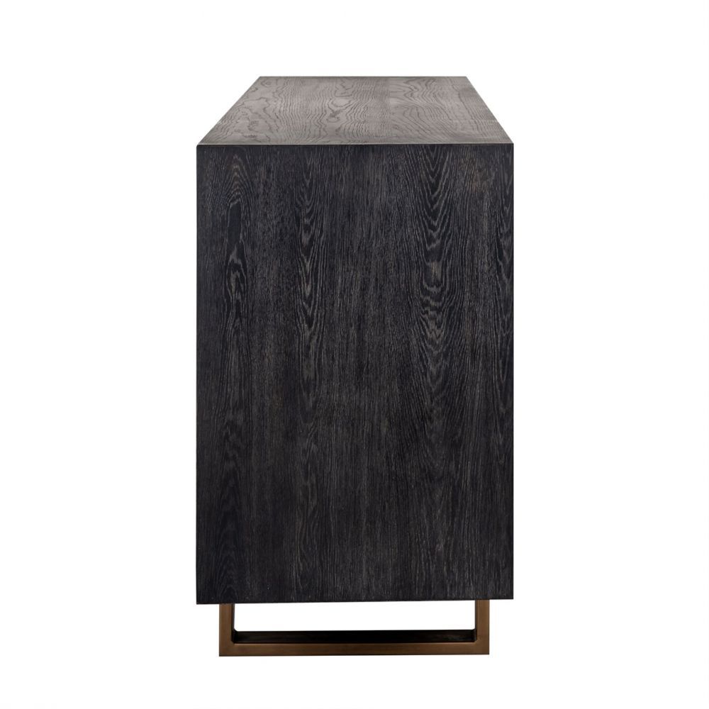 Comoda din Lemn masiv de stejar si Metal Negru/Auriu L200xH81cm Hunter Richmond Interiors