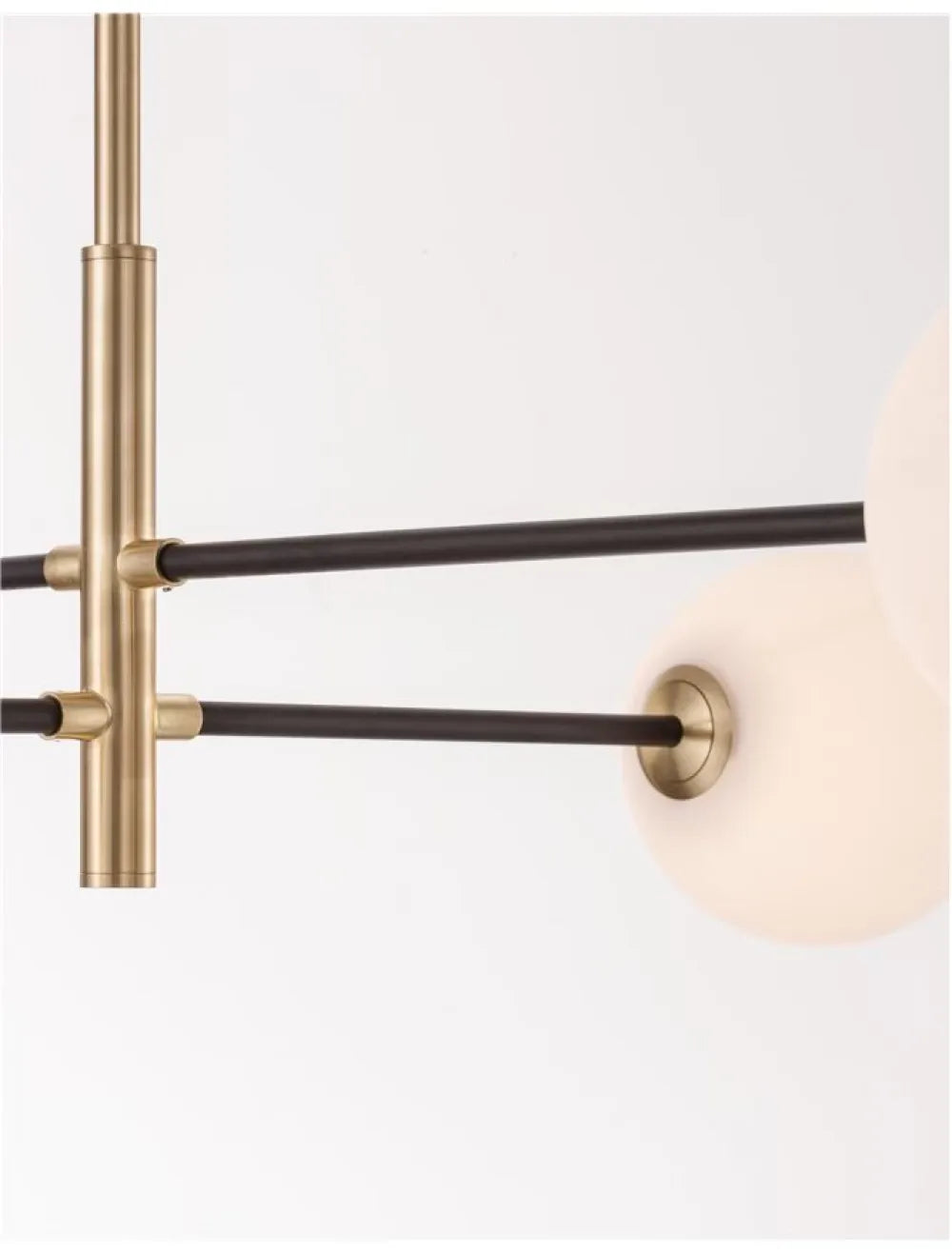 Lustra structura din Metal Negru/Auriu si abajur din Sticla Alb H130xL103cm IP20 VITRA