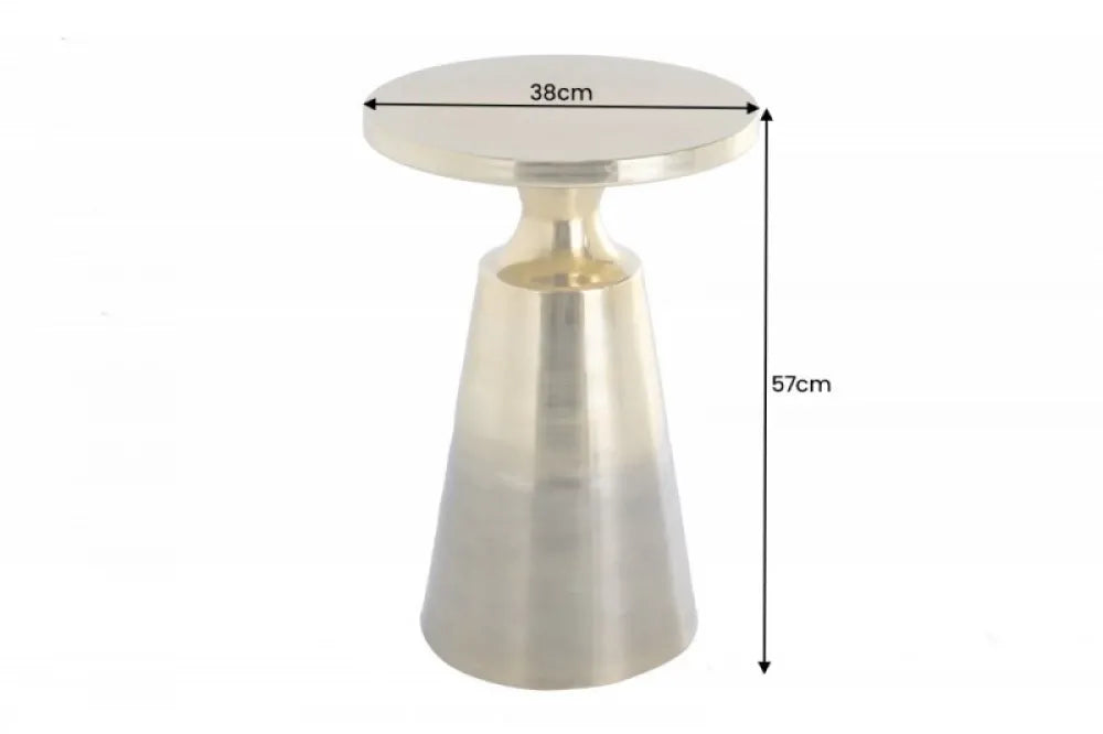 Masuta laterala Rotunda din Metal Auriu D38xH57cm Abstract