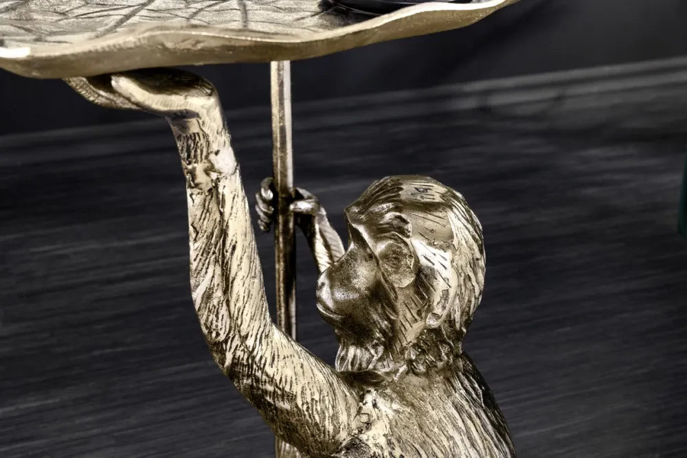 Masuta laterala din Metal Auriu L55xH55cm Wildlife monkey