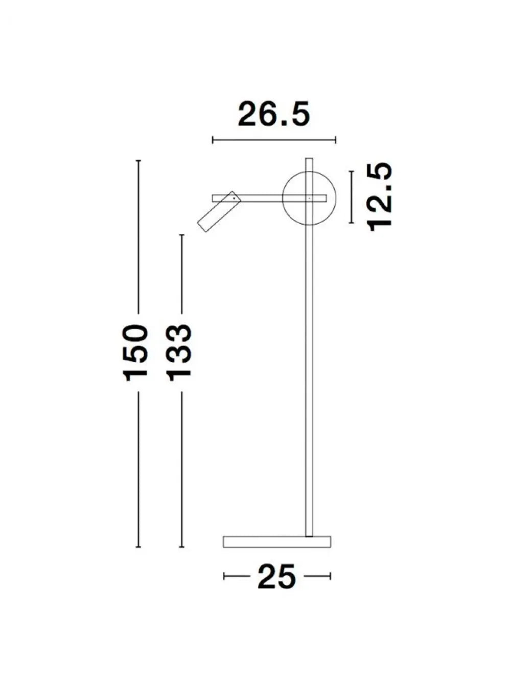 Lampa de podea structura din Metal Negru si abajur din Sticla Alb H150xL26.5cm IP20 9W 650lm 3200k JOLINE