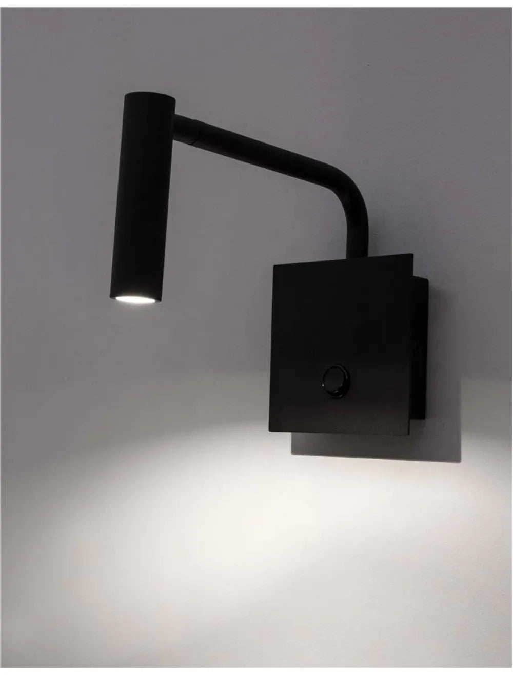 Aplica de perete din Aluminiu Negru H20xL10cm IP20 3W 190lm 3000k SICILY