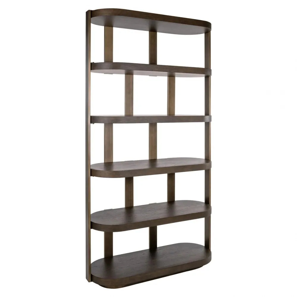 Etajera din Metal/Furnir de stejar Alama/Maro si Furnir de stejar Maro L120xH220cm Ellington Richmond interiors