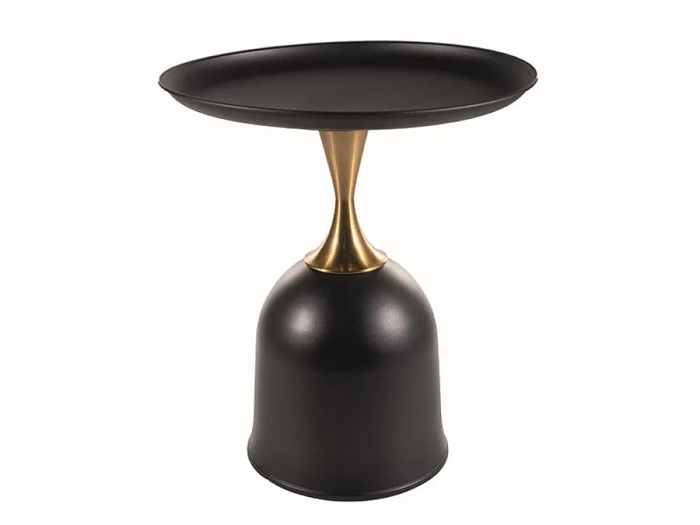 Masuta laterala Rotunda din Metal Negru/Auriu D51xH61cm Libra